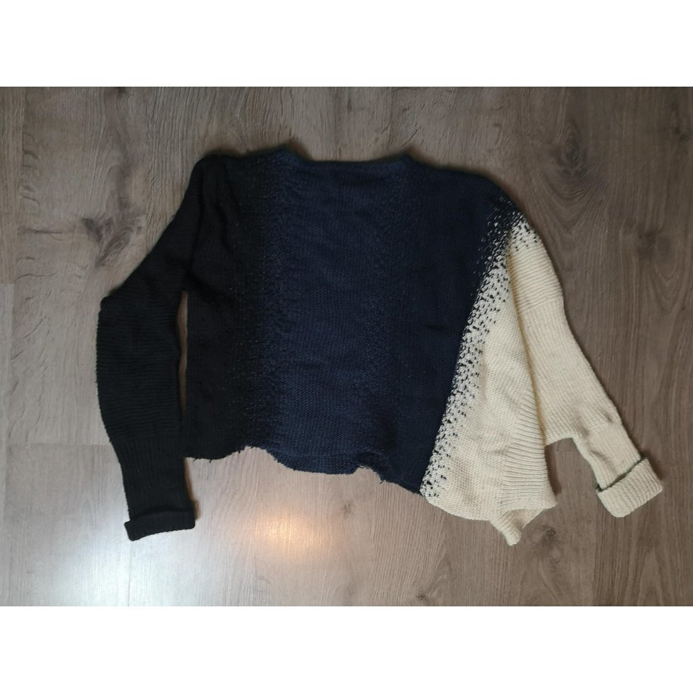 VINTAGE Upcycled Ombrè Asymmetrical knit wool Sweater